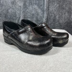 Dansko Clogs Womens 42 Black Comfort Leather Worn Shoes